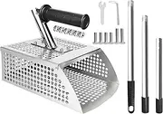 zjhukfmc Sand Scoop for Metal Detecting, Detecting Sand Shovel, Long Handle Scooper Stainless Steel Rake Anti-Slip Digging Tool for Hunting Beach Sifting