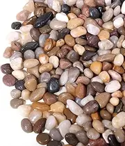 Calofulston 15lb Pebbles, 3/8 Inch Small Pebbles for Indoor Plants, Bamboo, Succulent, Vase, Outdoor Landscaping, Decorative Polished Plant Rocks for Pots Indoor, Mixed Color