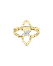Roberto Coin 18K White & Yellow Gold Cialoma Diamond Open Flower Ring