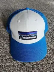 NWT New Patagonia P-6 Logo Lopro Trucker Hat Low Crown Vessel Blue Snapback