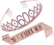 [Ipetboom] 1 Set 2pcs Crown Ceremonial Belt Headband Princess Decorations Happy Birthday Decorations 18th Birthday Sash Birthday Sash and Tiara Party Sash Crown Ritual Belt