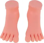 Baluue Practice Nail Foot Model 2 Pcs Set for Right Left Foot Manicure Training Aid