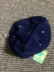 Gymboree Apple For the Teacher Corduroy Hat Navy Blue Size 18 Months - 3T NWT