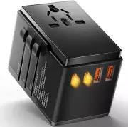 Universal Travel Adapter USB-C 4-Port Charger AUS to EU UK US Japan India Bali