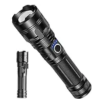 USB Rechargeable Flashlight - Portable Lightweight Outdoor Torch - High Lumens, Camping Accessories, USB Rechargeable Handheld Hiking Light for Night Fishing