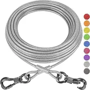 XiaZ 100 FT Long Tie Out Dog, Heavy Duty Large Dogs Run Cable Up to 250 Pounds, Unique Locking Clip for Pets Running in Outdoor, Yard