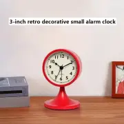 Metal Alarm Clock Round Student Bedside Nightlight Clock Home Decor