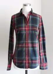 J.CREW Perfect shirt in Stewart plaid 6 S Small Red Green Top Dress NEW NWT