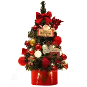 DIY 45cm Desktop Christmas Tree Office Decors Artificial Pine Tree with Ornaments LED String Lights Decorations
