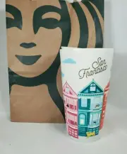 2021 Starbucks San Francisco Ceramic Tumbler Travel Cup 12 Oz To Go Lid