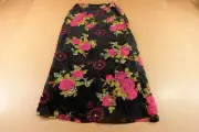 Nasty Gal Womens Size 8 Black Velor Pink Sheer Floral Devore Maxi Skirt NWT