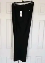 DKNY Plus Size Flare Wide-Leg Natural Waist Pants Size 16W Belt Loops - Black