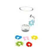 6pcs Silicone Wine Glass Cup Marker Labels Recognizer Party Drinker Marker+ L CR
