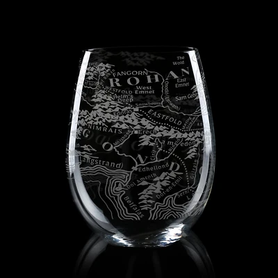 MAP OF MORDOR + ROHAN Laser Engraved 17oz Wine Glass | LOTR Lord of The Rings