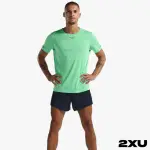 【2XU】男 LIGHT SPEED高階運動短袖上衣(春綠/反光黑)