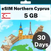 eSIM Northern Cyprus - 5 GB - 30 Days - Travel eSIM | QR code activation