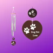 Beautiful Memorial Wind Chimes Dog Pet Loss Heartfelt Sympathy Remembrance Gift.
