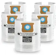 Shop Vac Bags 5-8 Gallon, Type E 90661 9066133, Type H 90671 9067133; VF2004, VHBS VDBS High- Efficiency Disposable Vaccum Collection Filter Bags 5 Pack