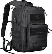 [Snacam] Military Tactical Backpack for Men, Molle Army Rucksack Assault Pack, Bug Out Bag, Laptop Compartment, 24L, Black, Large, Outdoor