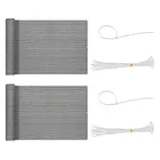 2pcs Balcony Privacy Screen Cover 5M Sun Shade Protection Mesh Net for Patio Fence Porch -Grey