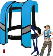 Swimming Jacket: Reflective Life Vest, Inflatable Adult Floatation, Nylon Safety Device | Portable Buoyancy Vest for Boarding Pallets, Auto Server