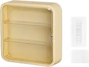 UONNO Clear Display Case Wall-Mounted Acrylic Display Box with Magnetic Door for Collectibles Pop Figures (Yellow)