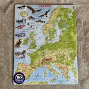 Larsen K70 Physical Map Europe English Edition Framed Puzzle with 87 Piece