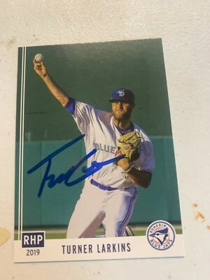 Turner Larkins 2019 Signed Dunedin Blue Jays Team Card