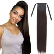 Synthetic Straight Ponytail Extensions Wrap around Ponytail Clip in Hair Extensi