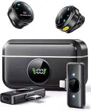 Micrófono de solapa inalámbrico para iPhone/Android con conector Lightning/USB C