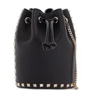 Valentino Garavani Rockstud Drawstring Bucket Bag One size black