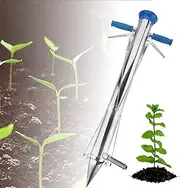 Long Handle Bulb Planter, Vegetable Seedling Tool, Multi-Functional Vegetable Seedling Transplanter with Soft Grip and 12CM Depth, Convenient for Planting, for Garden,Yard,Greenhouse