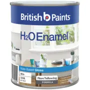 British Paints 500ml White Gloss H2O Enamel Paint