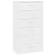 vidaXL Sideboard with 6 Drawers White Engineered Wood Storage Home Organiser