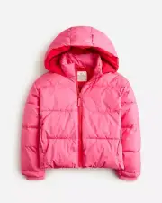 NWT-XL-J.Crew Girls' metallic cropped puffer jacket with PrimaLoft®
