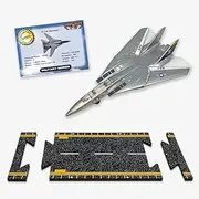 Hot Wings Planes F-14 Tomcat Jet (Jolly Rodgers) with Connectible Runway, Silver