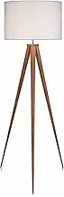 Teamson Home Romanza 60" Postmodern Tripod Floor Lamp with Drum Shade, Natural/White