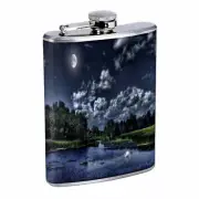 Swan Lake Em1 Flask 8oz Stainless Steel Hip Drinking Whiskey