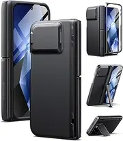 [Tongate] Magnetic for Pixel 9 Pro Fold Case Compatible with Magsafe, [with Camera Cover & Hinge Protection & Screen Protector] Shockproof Rugged Stand Case for Google Pixel 9 Pro Fold, Obsidian Black