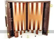 Crisloid Classic Brown 21-inch Tournament Attaché Backgammon Set