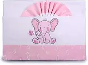 PEKITAS Bebe 3-Piece Flannel Bedding Set for Cot Bed 60 x 120 cm 100% Cotton Pink Made in Portugal