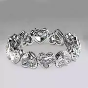 5.00 CT Heart Cut Moissanite Full Eternity Wedding Ring Band 925 Sterling Silver