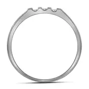 14k White Gold Round Diamond Triple Row Wedding Band Ring 1/4 Cttw