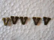 MILITARY MEDAL RIBBON ATTACHMENT LETTER "V" FOR VALOUR PACK OF 5 DEVICES BRONZE