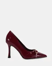 IKEDA DEEP RED PATENT Pumps