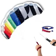 Touch the sky Black & White & Rainbow Soft Kite for Kids and Adults,No skeleton,Easy to Fly,Exquisite Fabric and Unique Structure Design,Excellent Outdoor Game and Activity Toy,Suitable for Beginner.