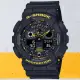 【CASIO 卡西歐】G-SHOCK 黑黃時尚雙顯腕錶 母親節 禮物(GA-100CY-1A)