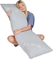Snuggle-Pedic Body Pillow for Side Sleepers for Adults - Full Body Maternity Pillow Support Legs, Belly & HIPS - Shredded Memory Foam & Cooling Pregnancy Pillow Cover - 20x54 Light Gray