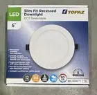 TOPAZ LED 6" SLIM FIT RECESSED DOWNLIGHT CCT SELECTABLE DIMMABLE 70886 12W/75W