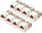 Aexit 8-Pack (Distribution electrical) CAT5E Keystones Jacks, RJ45 Cat 5E Network Module 10G Ethernet Solution 90 (73ry205qf731) Degree Unshielded